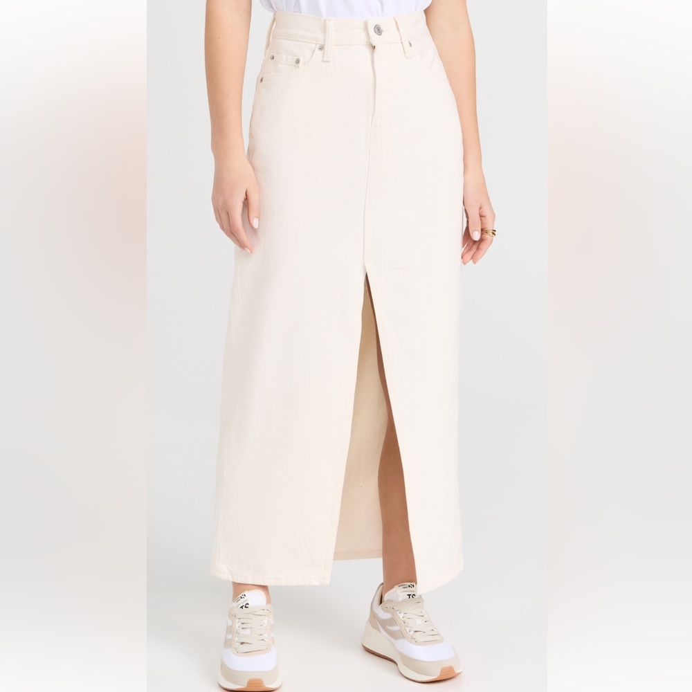 Levi's Cream Denim Maxi Skirt